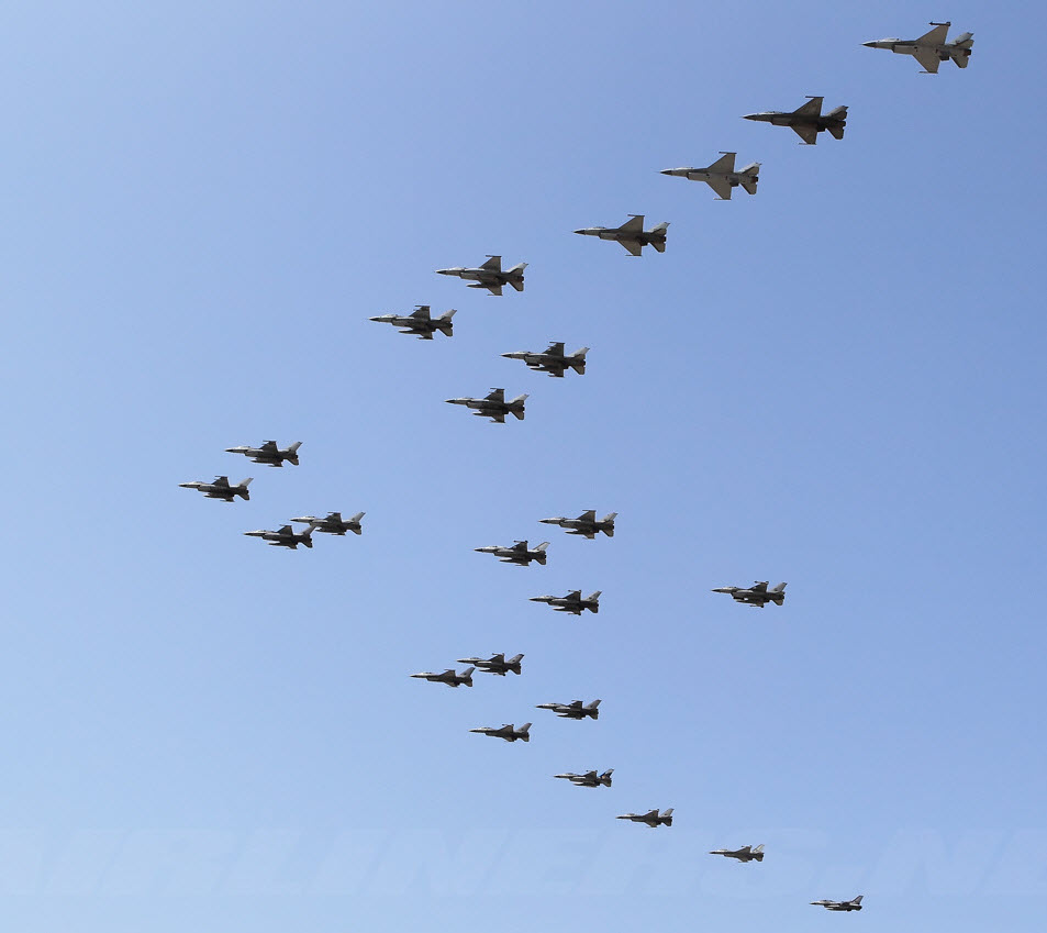 Two F-16s in close formation